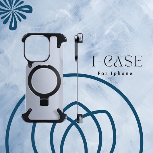 I-Case: Aluminum Alloy Magnetic Stand Rimless Phone Case with wireless charging For iPhones